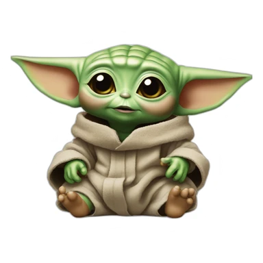 Baby Yoda qui mange une Nintendo Switch sticker