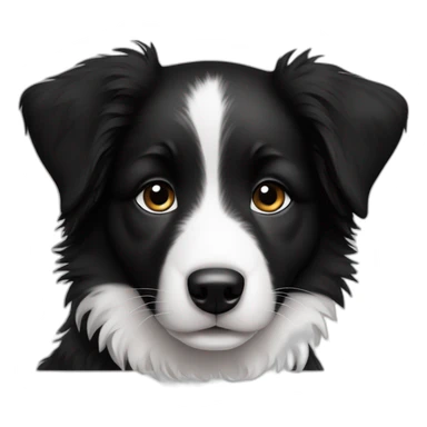 border collie puppy, only black and white, very cute sticker