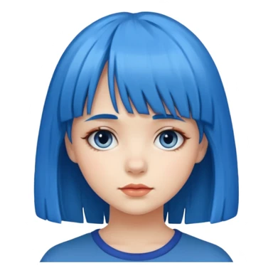 girl with bangs and blue hair sticker