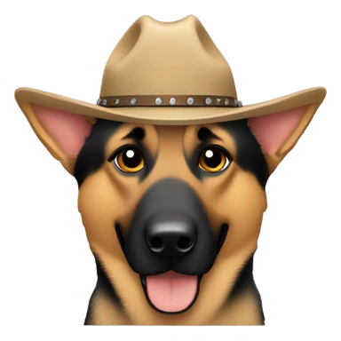 German Sheperd with cowboy hat  sticker