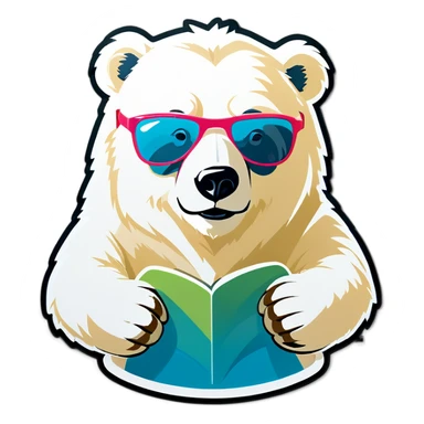 Polar bear with sunglasses  sticker