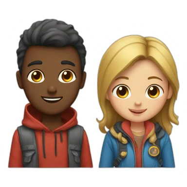 boy and girl in instambul sticker