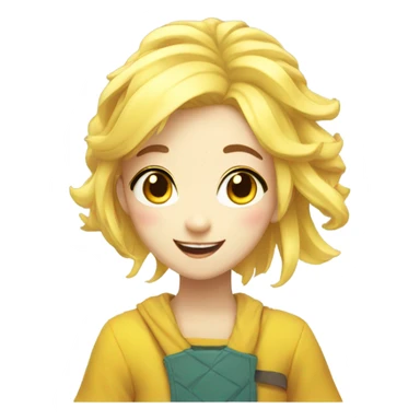 girl yellow hair cute anime sticker