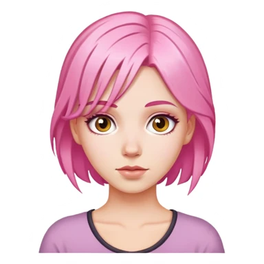 white girl with pink hair sticker