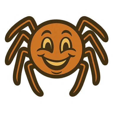 Create images of happy retro spiders and witches for stickers. Use this image for inspiration. sticker