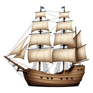 historical wooden sailing ship sticker