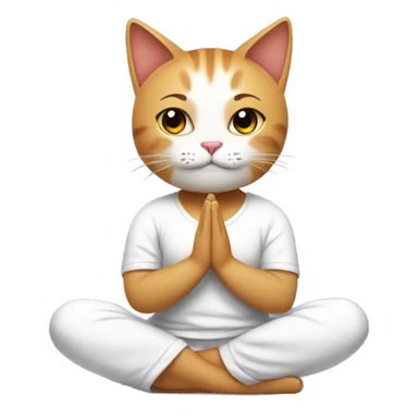 a cat doing yoga sticker