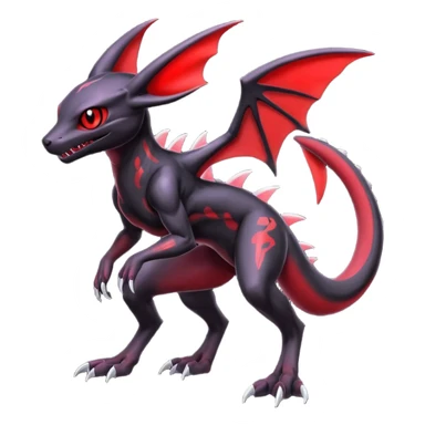 Gothic Edgy Evil Badass Cool Genesect-Umbreon-Salandit-Fakémon-hybrid-creature (full body)  sticker