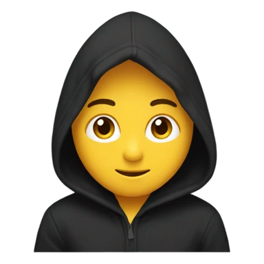 “Black hoodie emoji, minimalist style, simple design with a hood, long sleeves, and no logos or patterns, transparent background.” sticker