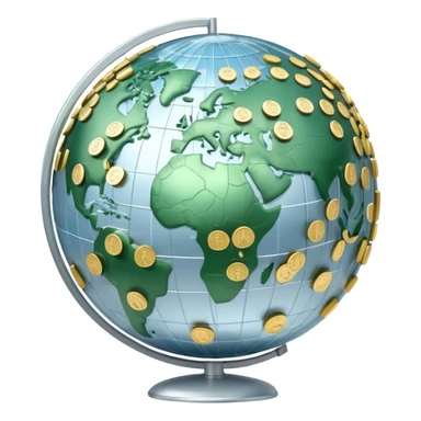 Globe with dollar signs, representing global finance and money world sticker