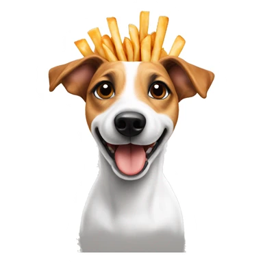 White Jack Russell Terrier eating fries sticker