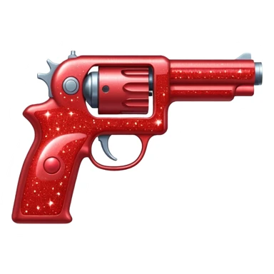 red glitter gun sticker