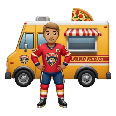 The galaxy with a with a Florida Panthers player
With a taco truck and a pizza truck
 sticker