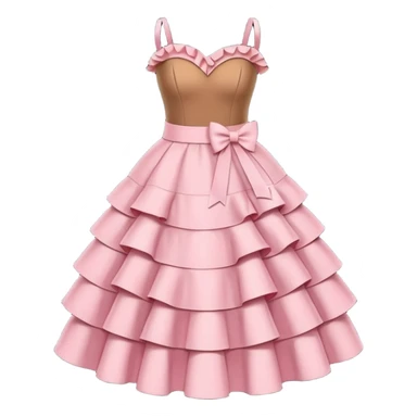 brown pink strapless dress with ruffles sticker