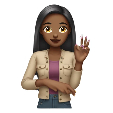 a girl who works her nails sticker