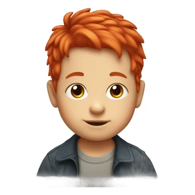 Red hair baby boy sticker