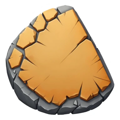 round stone with chipped and rough edges, no face sticker