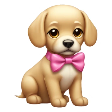 cute blonde dog with pink bow sticker