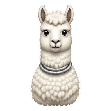 white llama with a steel resilient coil around the neck sticker