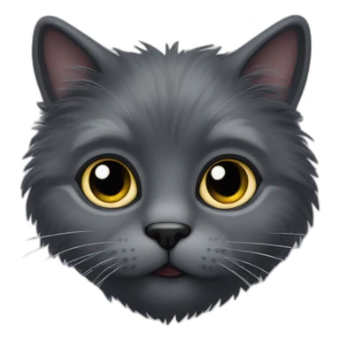 one eyed dark grey fluffy cat sticker