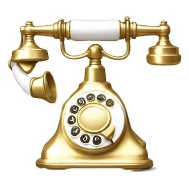 Retro telephone in Gold white  sticker