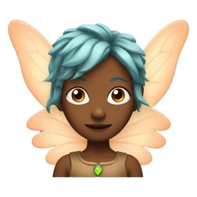 a fairy with wings, copper hair and brown eyes sticker