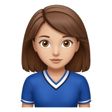 Blue cheerleader brown hair and eyes sticker