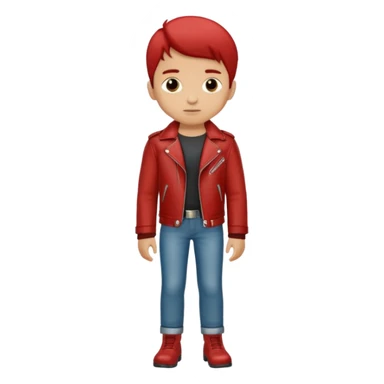 Boy in leather jocket, full body, different color leather jocket, close up sticker