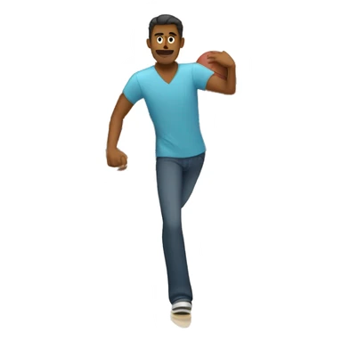 brown man bowling sticker