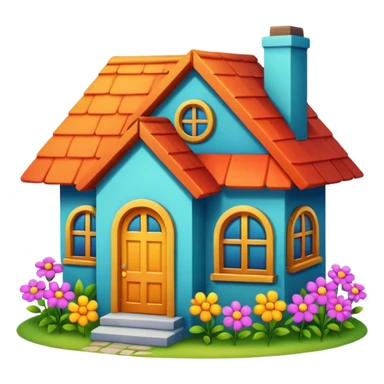 çiçekli ev sticker