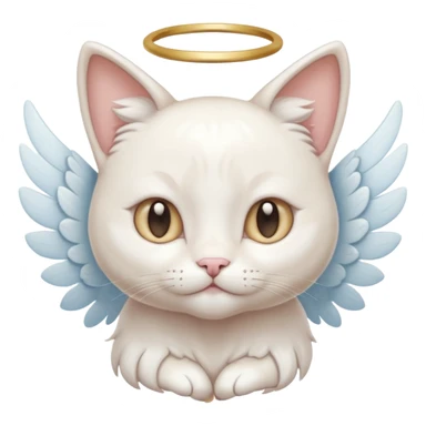 Pastel pale whitish shiny divine glorious holy glossy angel cat sticker