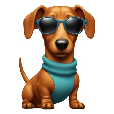 Sausage dog with sunglasses sticker