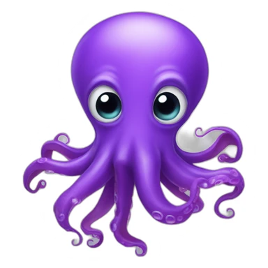 Purple Cartoon squid sticker