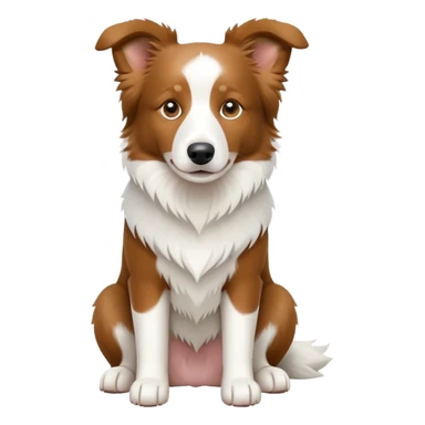 Sitting pure white Border Collie sticker