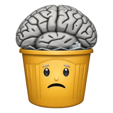 brain in trash sticker