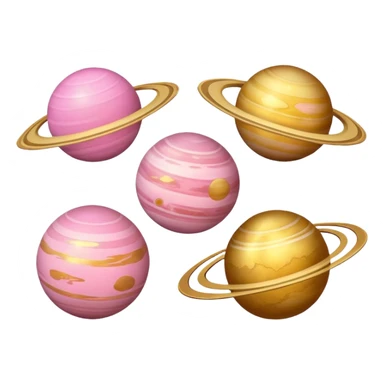 Light pink and gold planets  sticker