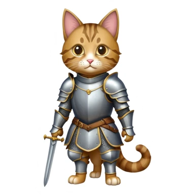 A cat in knight armor  sticker