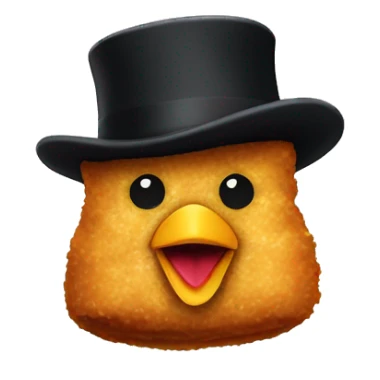 chicken nugget with top hat sticker