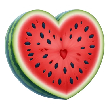 blue heart with a watermelon slice sticker