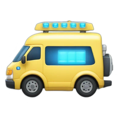 Ambulancia amarilla con luces azules  sticker