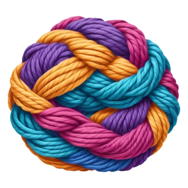 two separate yarn balls that are tangled together at the bottom  sticker