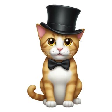cat with tophat sticker