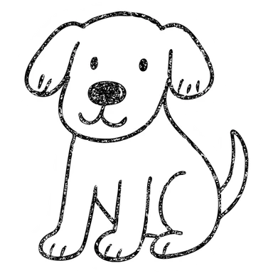 hand drawn outlined dog icon sticker