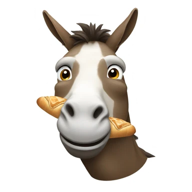 burro comendo croissant sticker