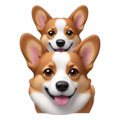 A corgi with 3 heads sticker