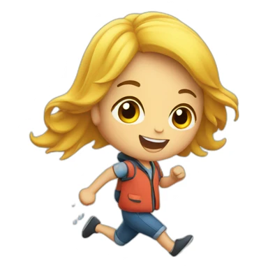 Small childen AT school running on rain sticker