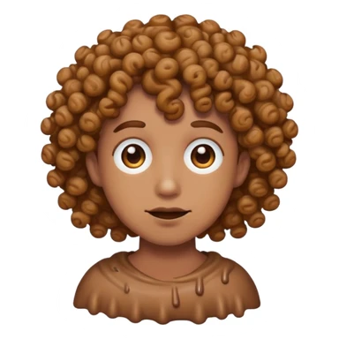 Poop with curly hair sticker