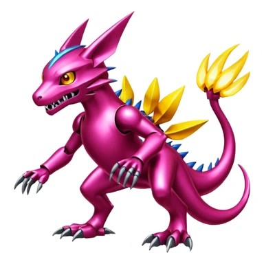 Modern Cyber Lombax-Digimon-Fakémon-creature, full body sticker