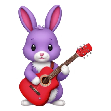 Bonnie the purple bunny holding a red guitar sticker