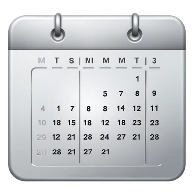 silver minimalistic calendar sticker